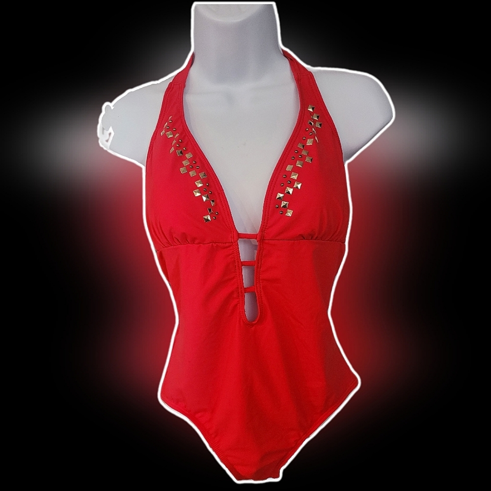 NWT GUESS One Piece Swimsuit Limited Edition Red Size Medium